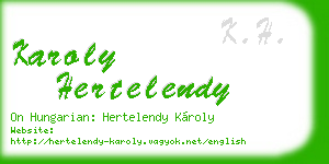 karoly hertelendy business card